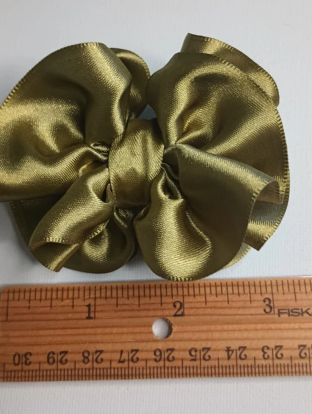 Pair Of Voluminous Olive Green Pompom Hair Bows For Girls.🎀✨